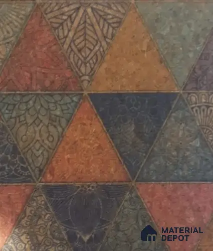 Multi Colour Patterned Look Cork Decorative Wall Panel PN 06370 8 ft x 2 ft - 1.25 mm | Suitable for Feature Wall, TV Unit & Living Room | Width is Subjected to 5% Variation