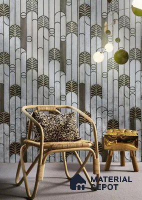 21014 Shannon 8 ft x 4 ft Texture Finish Liquid Metal HDF Decorative Wall Panel - 12 mm
