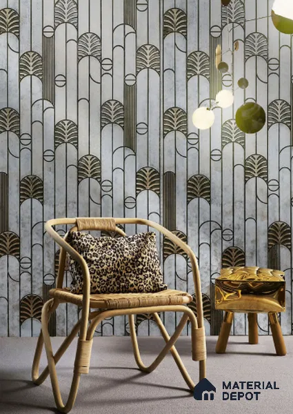 21014 Shannon 8 ft x 4 ft Texture Finish Liquid Metal HDF Decorative Wall Panel - 12 mm