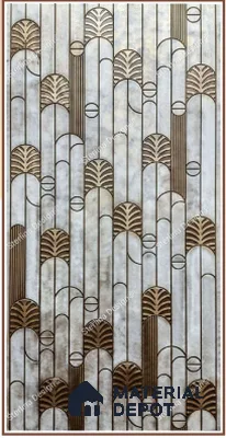 21015 Shannon 8 ft x 4 ft Texture Finish Liquid Metal HDF Decorative Wall Panel - 12 mm | Width is Subjected to 5% Variation