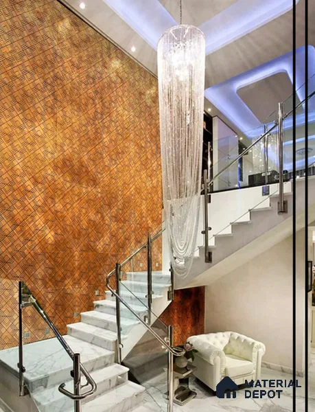 Brown Metallic Look HDF Decorative Wall Panel PN 03808 8 ft x 2 ft - 6 mm | Suitable for Feature Wall, TV Unit & Living Room | Width is Subjected to 5% Variation