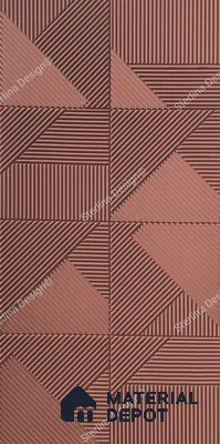 Red Patterned Decorative Wall Panel 252 Sterlina (252) 8 ft x 4 ft MDF Panel - 12 mm | Suitable for Feature Wall, TV Unit & Living Room | Width is Subjected to 5% Variation