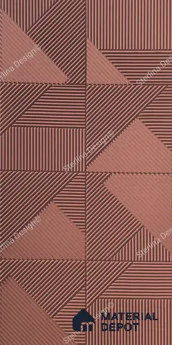 Red Patterned Decorative Wall Panel 252 Sterlina (252) 8 ft x 4 ft MDF Panel - 12 mm | Suitable for Feature Wall, TV Unit & Living Room | Width is Subjected to 5% Variation