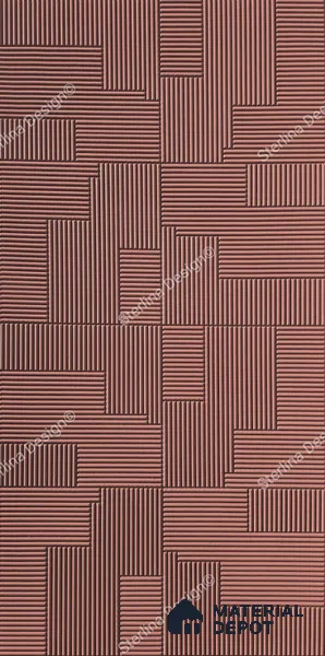 Red Patterned Louver 261 STER (261) 8 ft x 4 ft MDF Panel - 12 mm | Suitable for Feature Wall, TV Unit & Living Room | Width is Subjected to 5% Variation
