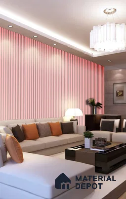 Red Plain Colour Louver 457 STER (457) 8 ft x 4 ft MDF Panel - 8 mm | Suitable for Feature Wall, TV Unit & Living Room | Width is Subjected to 5% Variation
