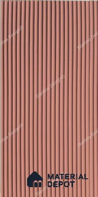 Red Plain Colour Louver PN 05011 8 ft x 4 ft MDF Panel - 16.5 mm | Suitable for Feature Wall, TV Unit & Living Room | Width is Subjected to 5% Variation
