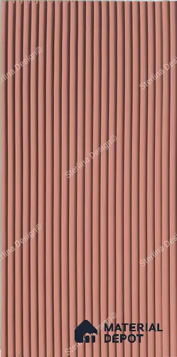 Red Plain Colour Louver 611 STER (611) 8 ft x 4 ft MDF Panel - 16.5 mm | Suitable for Feature Wall, TV Unit & Living Room | Width is Subjected to 5% Variation