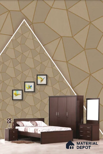 22504 | 10 Meter x 21 Inches Geometric Look Wallpaper - 57.41 Sq. Ft. | Minimum 15% wastage during installation