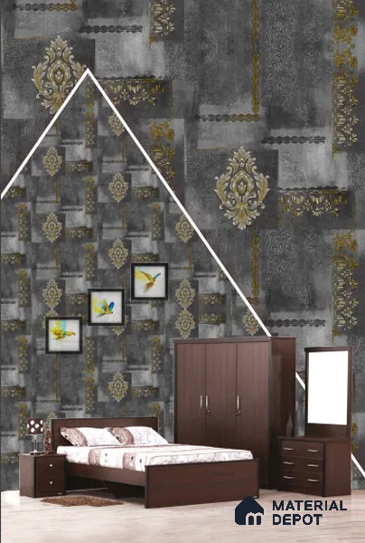 22511 | 10 Meter x 21 Inches Damask Look Wallpaper - 57.41 Sq. Ft. | Minimum 15% wastage during installation