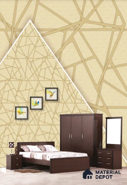 22547 | 10 Meter x 21 Inches Geometric Look Wallpaper - 57.41 Sq. Ft. | Minimum 15% wastage during installation