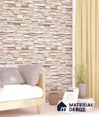 SF16-2 | 10 Meter x 21 Inches Stone Look Wallpaper - 57.41 Sq. Ft. | Minimum 15% wastage during installation