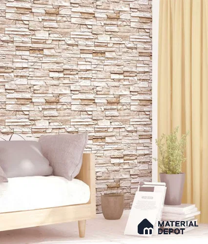 SF16-2 | 10 Meter x 21 Inches Stone Look Wallpaper - 57.41 Sq. Ft. | Minimum 15% wastage during installation