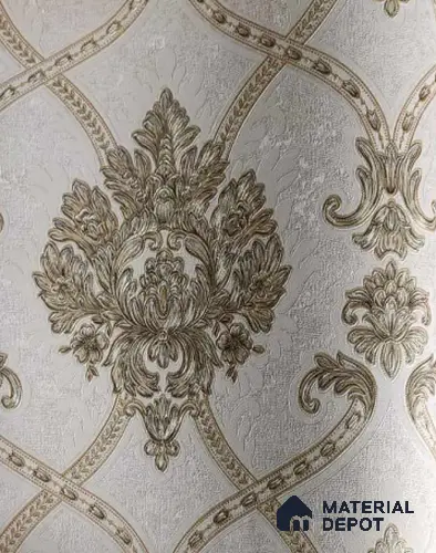 9044 | 5 Meter x 42 Inches Damask Look Wallpaper - 57.37 Sq. Ft. | Minimum 15% wastage during installation