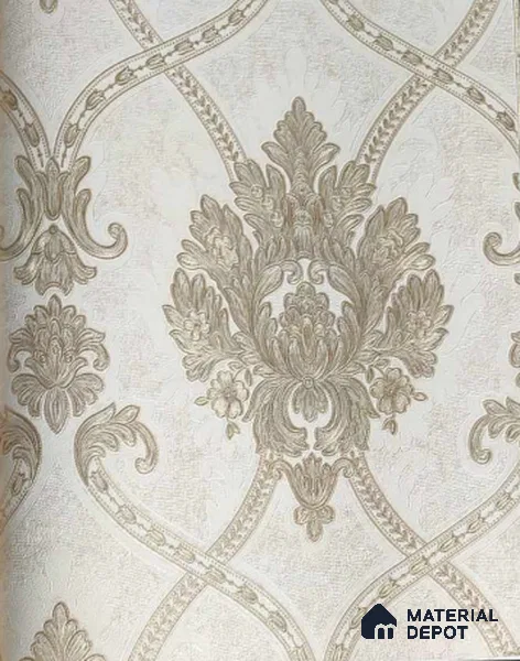 9045 | 5 Meter x 42 Inches Damask Look Wallpaper - 57.37 Sq. Ft. | Minimum 15% wastage during installation