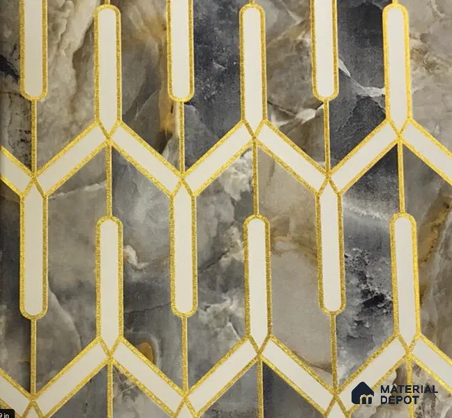 WK15-1514 | 10 Meter x 21 Inches Geometric Look Wallpaper - 57.41 Sq. Ft. | Minimum 15% wastage during installation