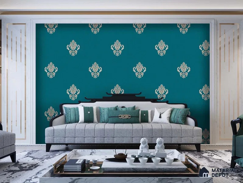 SG-2213 | 10 Meter x 21 Inches Damask Look Wallpaper - 57.41 Sq. Ft. | Minimum 15% wastage during installation
