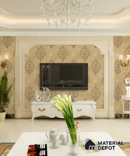21004 | 10 Meter x 21 Inches Damask Look Wallpaper - 57.41 Sq. Ft.