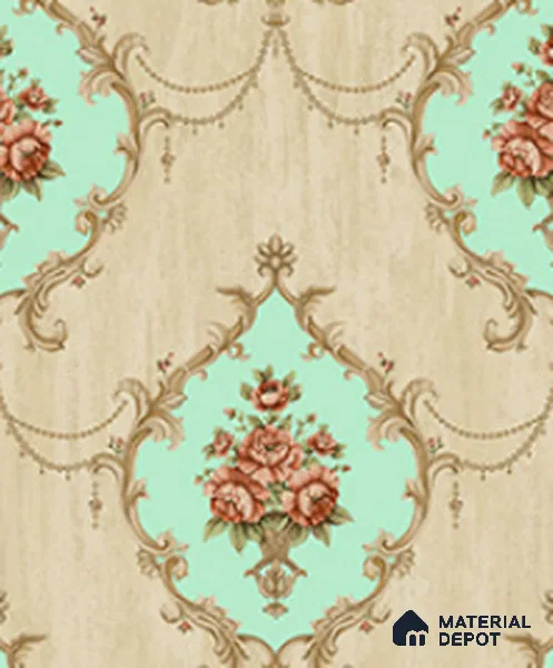 21027 | 10 Meter x 21 Inches Damask Look Wallpaper - 57.41 Sq. Ft.