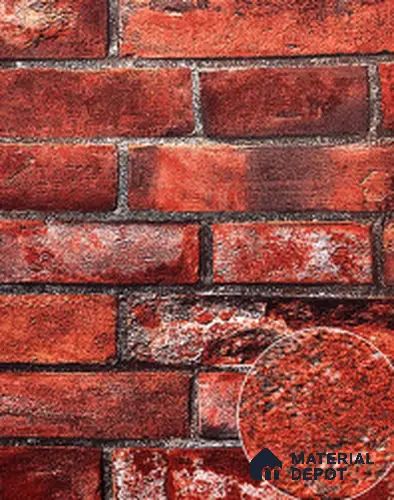 12062 | 10 Meter x 21 Inches Brick Look Wallpaper - 57.41 Sq. Ft. | Minimum 15% wastage during installation