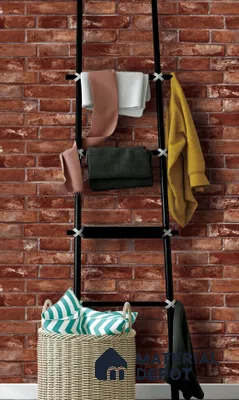 12062 | 10 Meter x 21 Inches Brick Look Wallpaper - 57.41 Sq. Ft. | Minimum 15% wastage during installation
