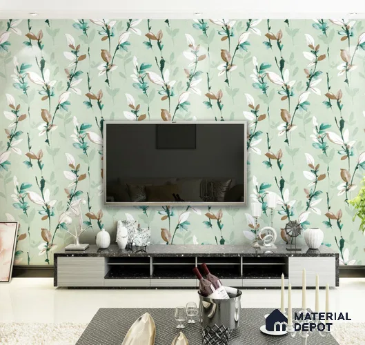 555117 | 10 Meter x 21 Inches Florals Look Wallpaper - 57.41 Sq. Ft. | Minimum 15% wastage during installation