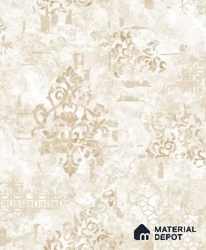 1128 | 10 Meter x 21 Inches Damask Look Wallpaper - 57.37 Sq. Ft. | Minimum 15% wastage during installation