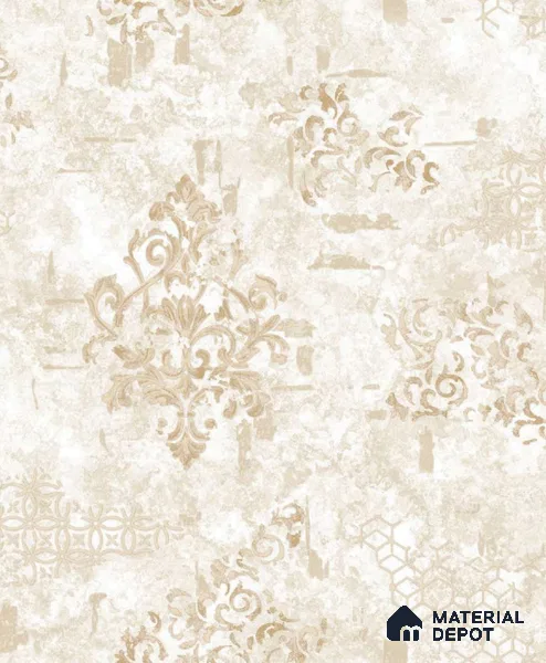1128 | 10 Meter x 21 Inches Damask Look Wallpaper - 57.37 Sq. Ft. | Minimum 15% wastage during installation
