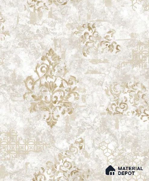 1127 | 10 Meter x 21 Inches Damask Look Wallpaper - 57.37 Sq. Ft. | Minimum 15% wastage during installation