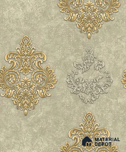 1142 | 10 Meter x 21 Inches Damask Look Wallpaper - 57.37 Sq. Ft. | Minimum 15% wastage during installation