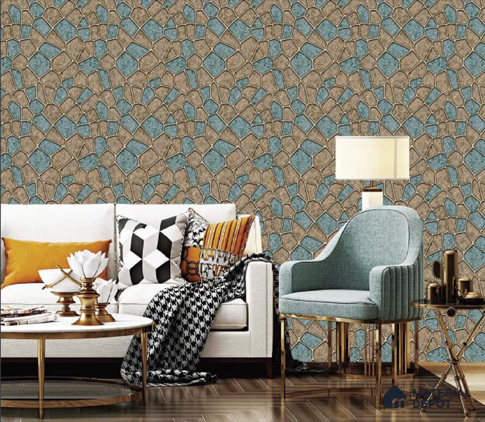 217006 | 10 Meter x 21 Inches Patterned Look Wallpaper - 57.37 Sq. Ft. | Minimum 15% wastage during installation
