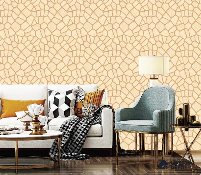 217007 | 10 Meter x 21 Inches Patterned Look Wallpaper - 57.37 Sq. Ft. | Minimum 15% wastage during installation
