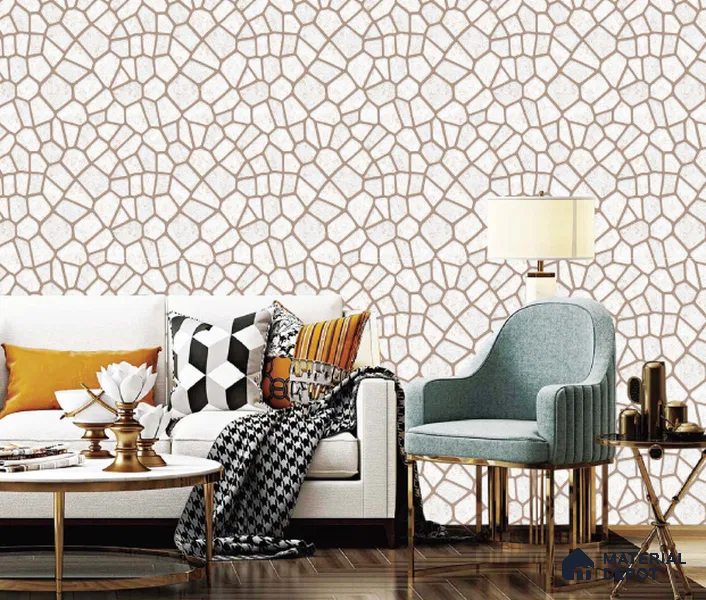 217008 | 10 Meter x 21 Inches Patterned Look Wallpaper - 57.37 Sq. Ft. | Minimum 15% wastage during installation
