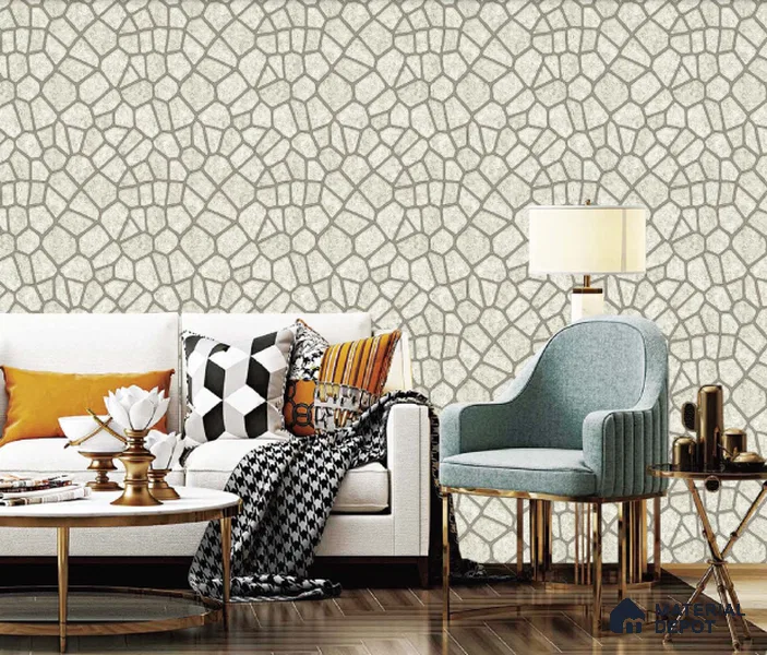 217011 | 10 Meter x 21 Inches Patterned Look Wallpaper - 57.37 Sq. Ft. | Minimum 15% wastage during installation