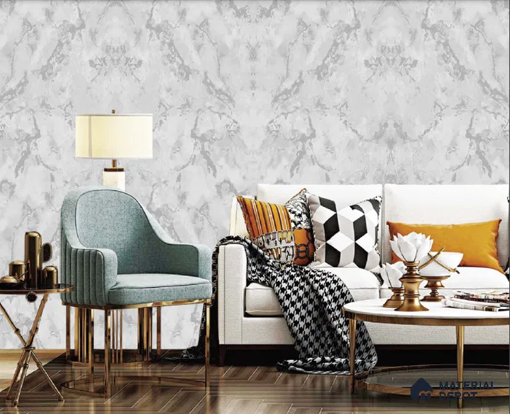 217063 | 10 Meter x 21 Inches Marble Look Wallpaper - 57.37 Sq. Ft. | Minimum 10% wastage during installation