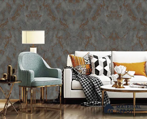 217064 | 10 Meter x 21 Inches Marble Look Wallpaper - 57.37 Sq. Ft. | Minimum 10% wastage during installation
