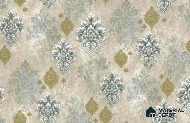23829 | 10 Meter x 21 Inches Damask Look Wallpaper - 57.41 Sq. Ft. | Minimum 15% wastage during installation