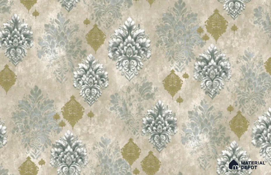 23829 | 10 Meter x 21 Inches Damask Look Wallpaper - 57.41 Sq. Ft. | Minimum 15% wastage during installation
