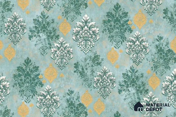 23830 | 10 Meter x 21 Inches Damask Look Wallpaper - 57.41 Sq. Ft. | Minimum 15% wastage during installation