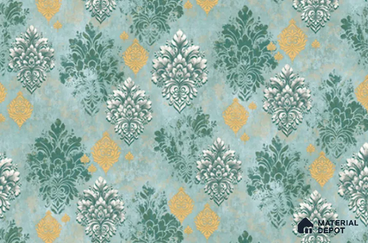 23830 | 10 Meter x 21 Inches Damask Look Wallpaper - 57.41 Sq. Ft. | Minimum 15% wastage during installation