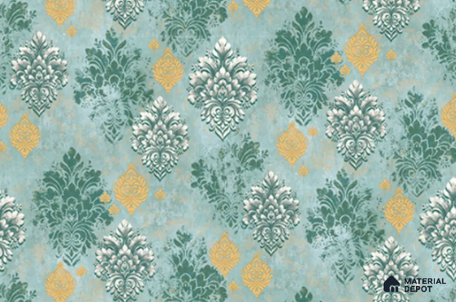 23830 | 10 Meter x 21 Inches Damask Look Wallpaper - 57.41 Sq. Ft. | Minimum 15% wastage during installation