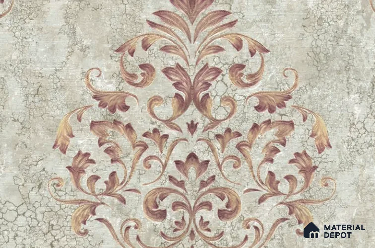 3013-01 | 5 Meter x 42 Inches Damask Look Wallpaper - 57.41 Sq. Ft. | Minimum 15% wastage during installation