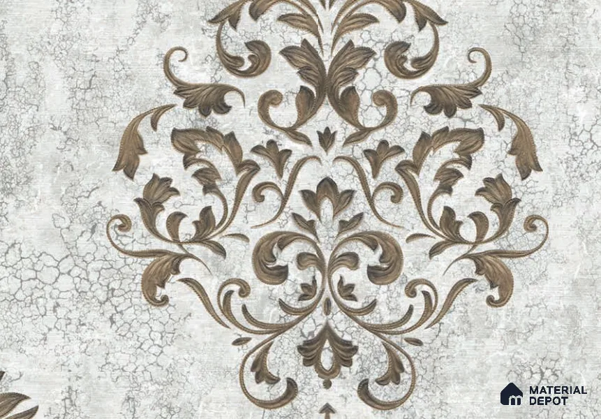 3013-02 | 5 Meter x 42 Inches Damask Look Wallpaper - 57.41 Sq. Ft. | Minimum 15% wastage during installation