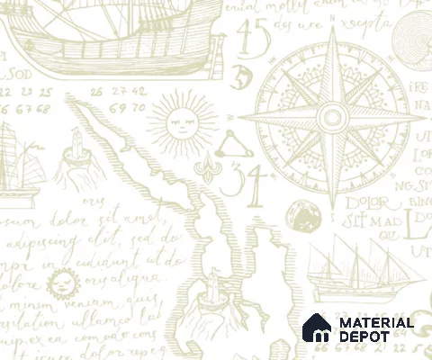 5163-1 | 4 Meter x 42 Inches Map Look Wallpaper - 45.94 Sq. Ft. | Minimum 15% wastage during installation