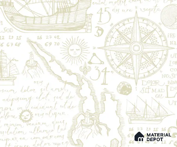 5163-1 | 4 Meter x 42 Inches Map Look Wallpaper - 45.94 Sq. Ft. | Minimum 15% wastage during installation