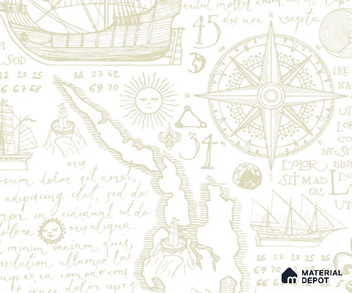 5163-1 | 4 Meter x 42 Inches Map Look Wallpaper - 45.94 Sq. Ft. | Minimum 15% wastage during installation