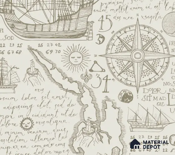 5163-2 | 4 Meter x 42 Inches Map Look Wallpaper - 45.94 Sq. Ft. | Minimum 15% wastage during installation