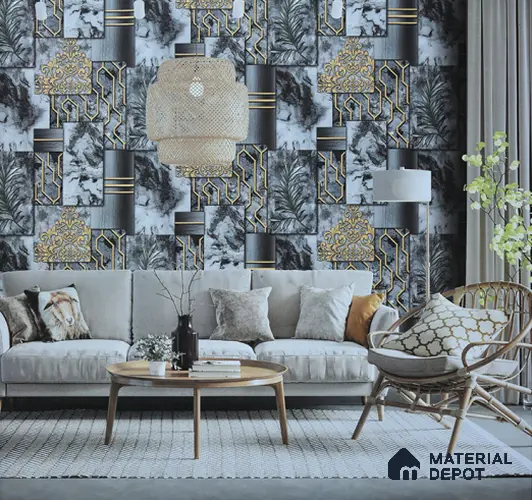 6013 | 10 Meter x 21 Inches Patterned Look Wallpaper - 57.05 Sq. Ft. | Minimum 15% wastage during installation