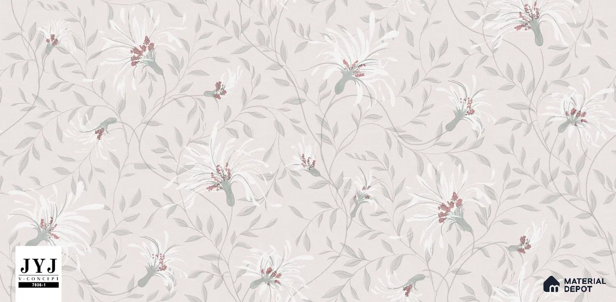 7936-1 | 5 Meter x 42 Inches Florals Look Wallpaper - 57.41 Sq. Ft. | Minimum 15% wastage during installation