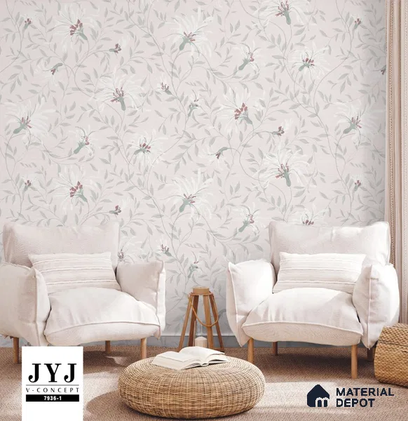 7936-1 | 5 Meter x 42 Inches Florals Look Wallpaper - 57.41 Sq. Ft. | Minimum 15% wastage during installation