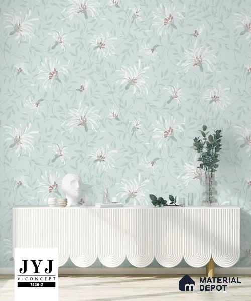 7936-2 | 5 Meter x 42 Inches Florals Look Wallpaper - 57.41 Sq. Ft. | Minimum 15% wastage during installation